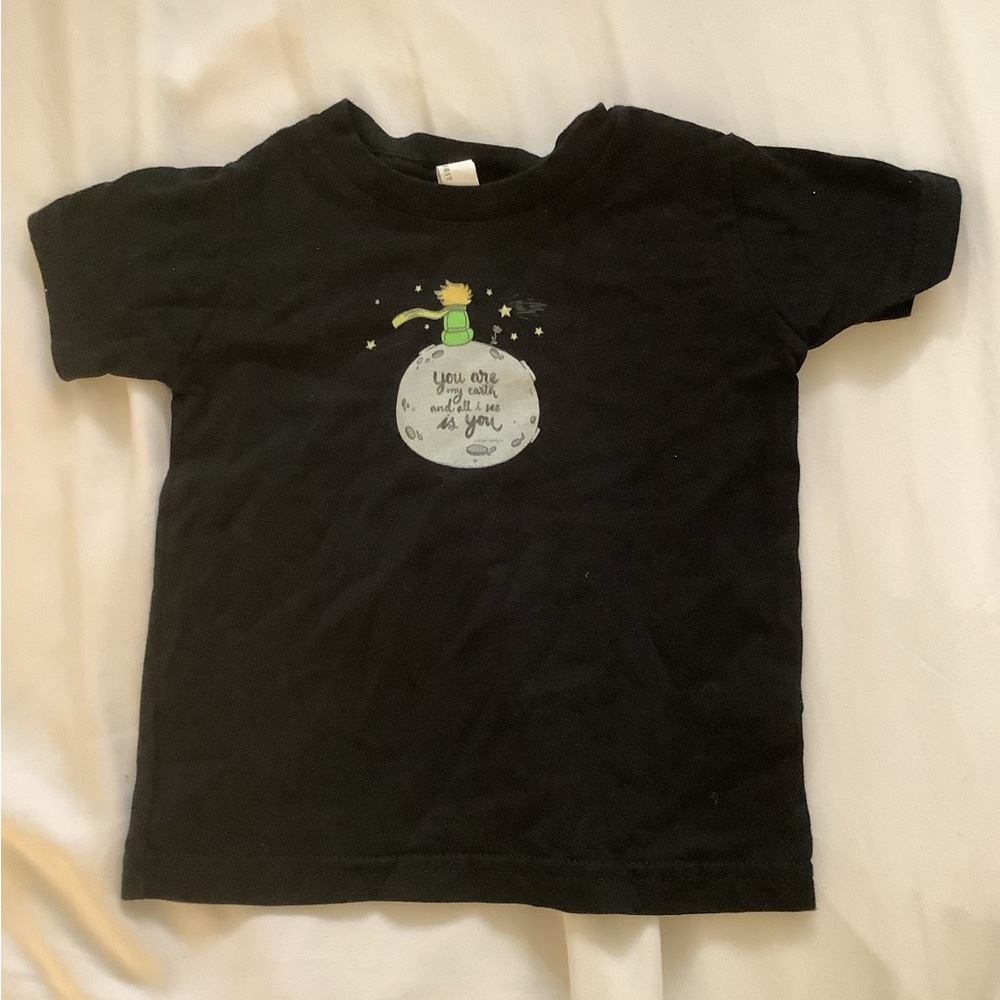 The little prince baby t shirt 12-18 months black unisex